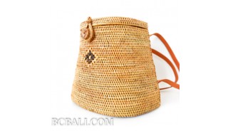 hand woven ata grass bags backpack double handle long leather